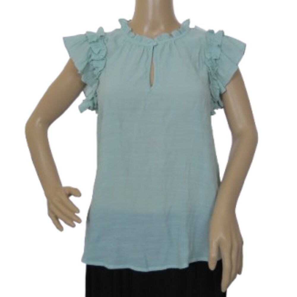 Mine Short Sleeve Ruffle Blouse - Picture 2 of 6